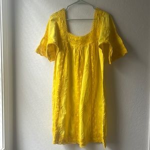 Vintage yellow crochet dress